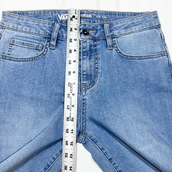 Vans Off the Wall Denim Jeans Women 5/27 Blue Distressed Straight Fit High Rise - Picture 9 of 10
